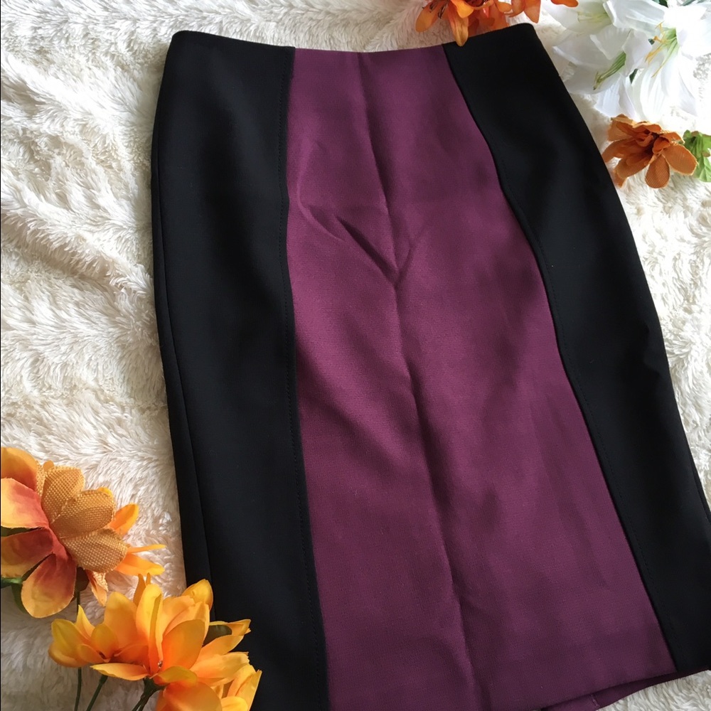 Halogen Black and Purple Pencil Skirt